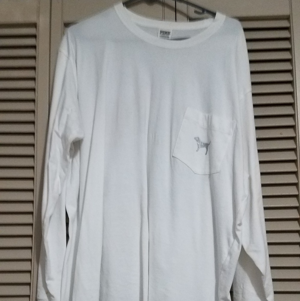 Victoria Secret PINK White Long Sleeve Shirt